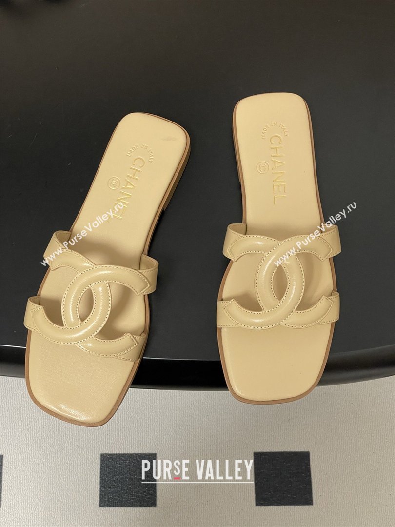 Chanel Lambskin Mules Sandals G47250 Beige 2026 (MD-26032619)