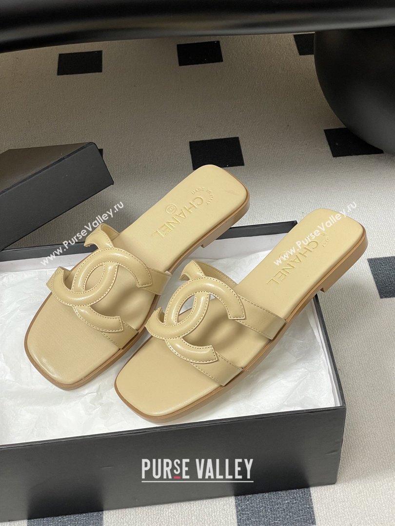 Chanel Lambskin Mules Sandals G47250 Beige 2026 (MD-26032619)