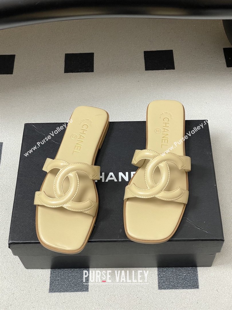 Chanel Lambskin Mules Sandals G47250 Beige 2026 (MD-26032619)