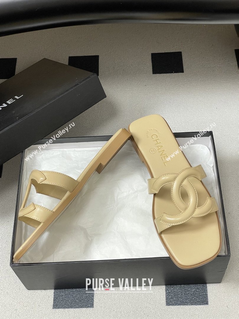 Chanel Lambskin Mules Sandals G47250 Beige 2026 (MD-26032619)
