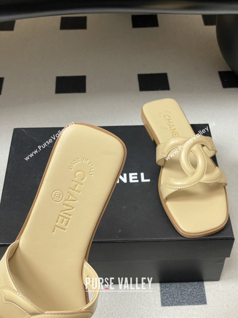 Chanel Lambskin Mules Sandals G47250 Beige 2026 (MD-26032619)