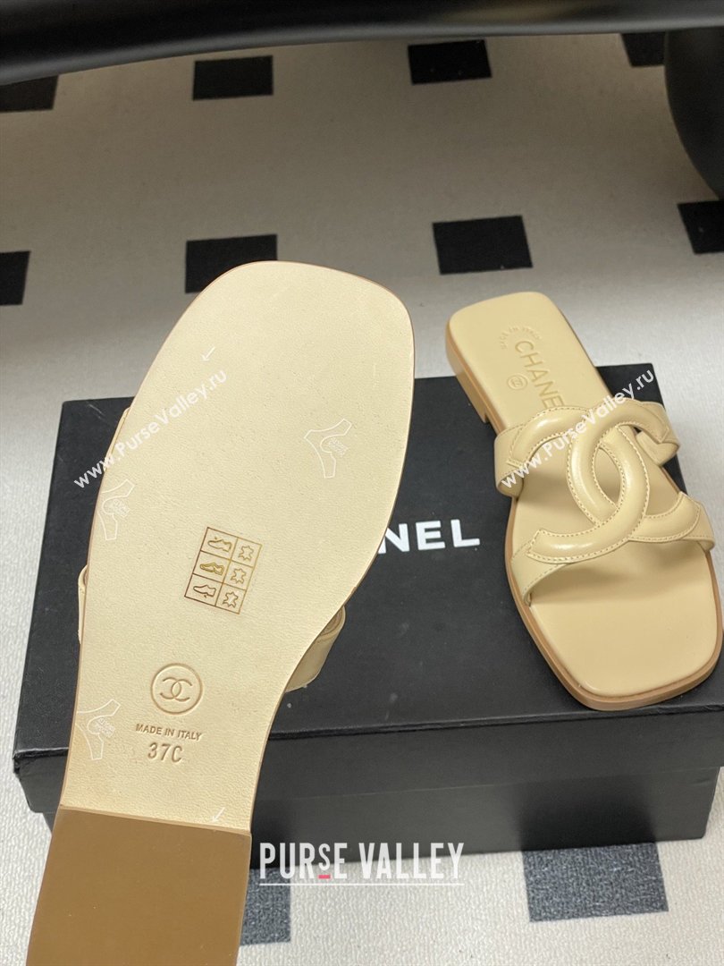 Chanel Lambskin Mules Sandals G47250 Beige 2026 (MD-26032619)