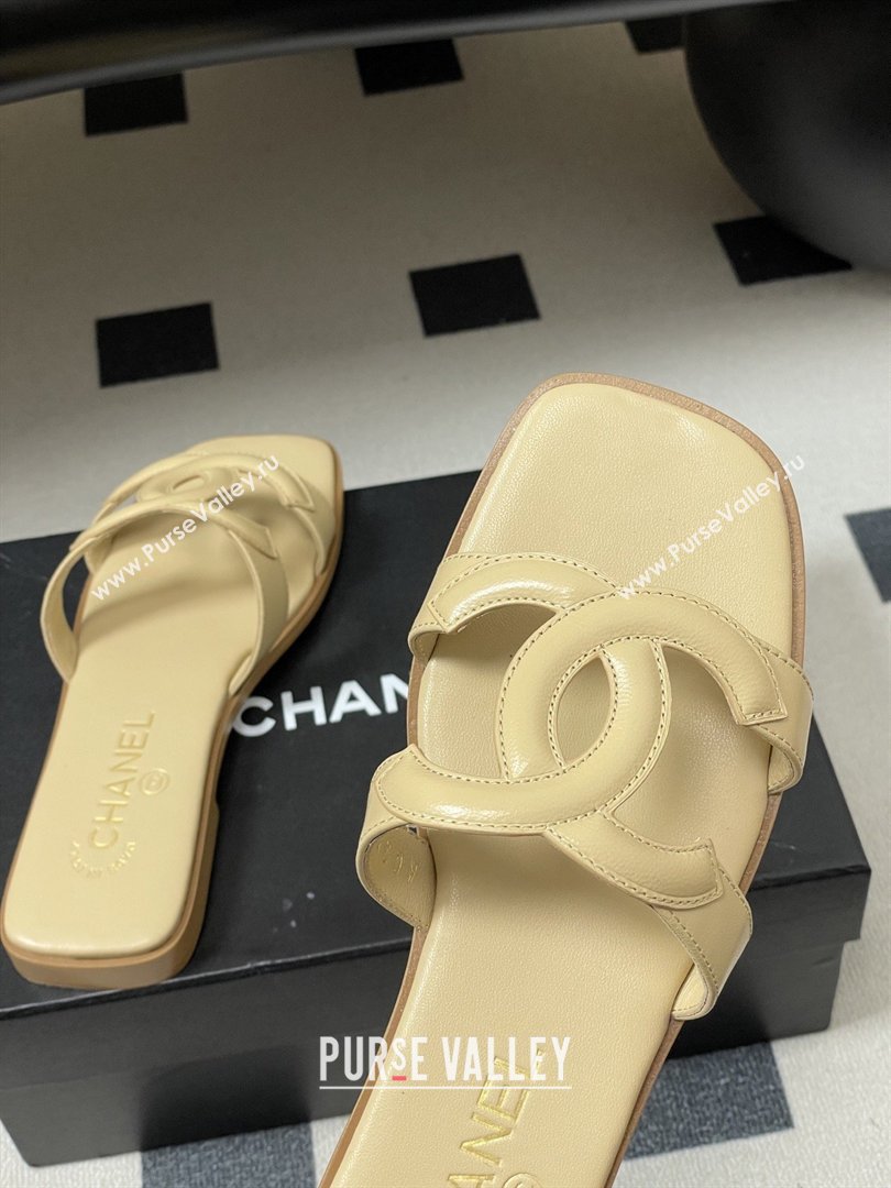 Chanel Lambskin Mules Sandals G47250 Beige 2026 (MD-26032619)