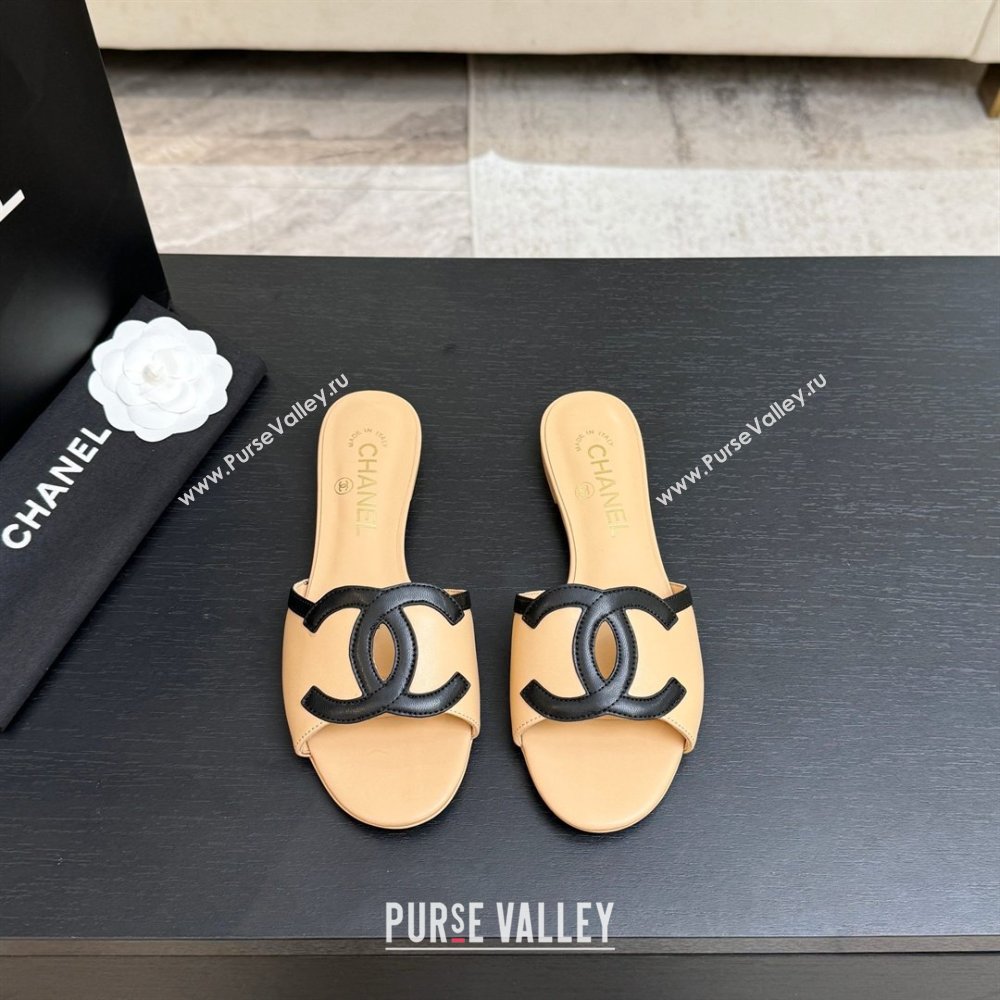 Chanel Lambskin Flat Mules Sandals G47252 Beige 2026 (MD-26032511)