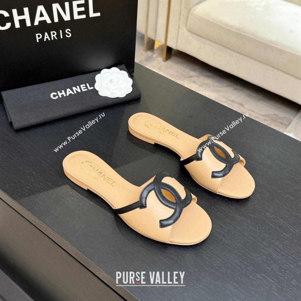 Chanel Lambskin Flat Mules Sandals G47252 Beige 2026 (MD-26032511)