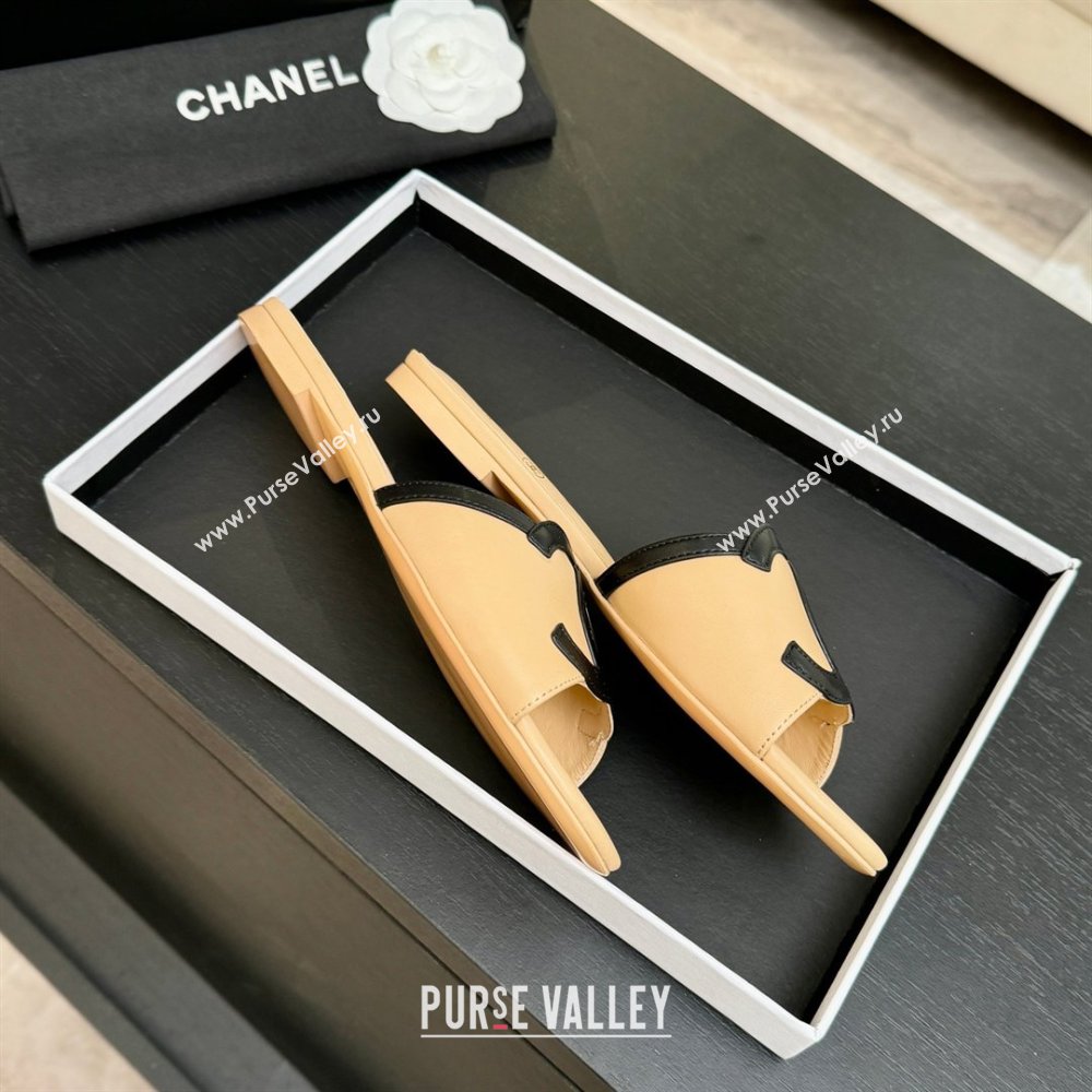 Chanel Lambskin Flat Mules Sandals G47252 Beige 2026 (MD-26032511)