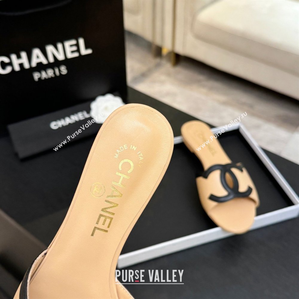 Chanel Lambskin Flat Mules Sandals G47252 Beige 2026 (MD-26032511)