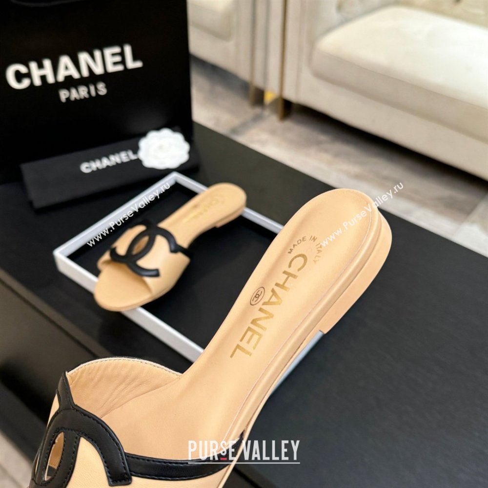Chanel Lambskin Flat Mules Sandals G47252 Beige 2026 (MD-26032511)