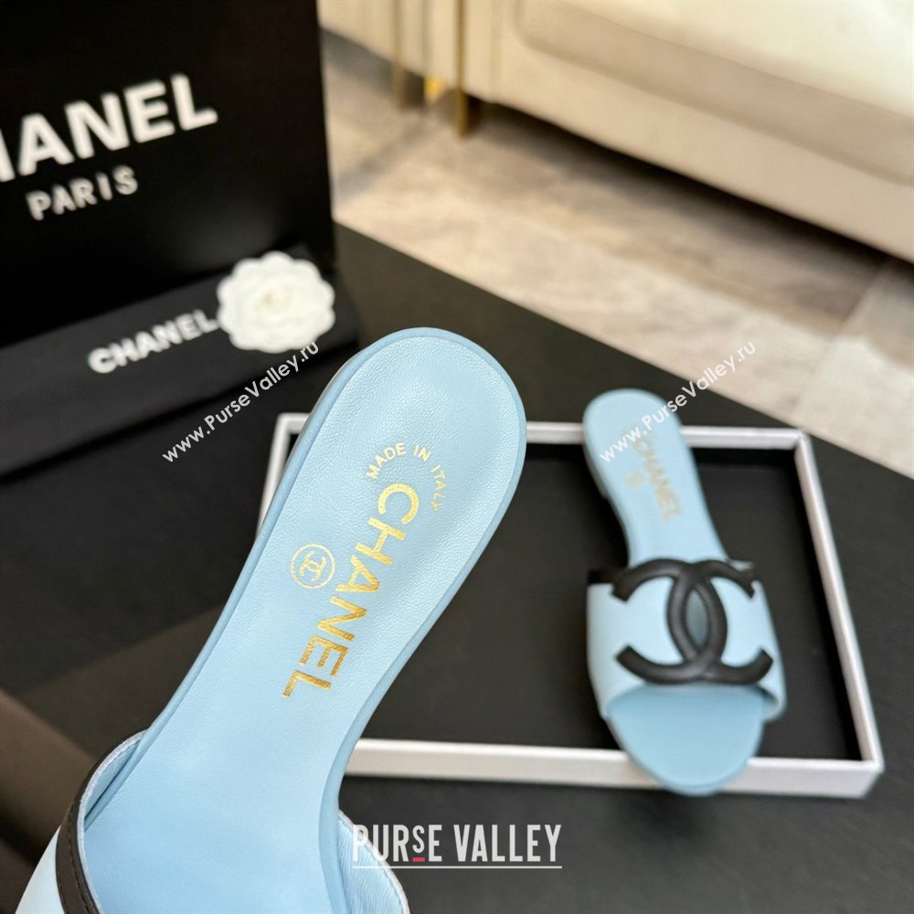 Chanel Lambskin Flat Mules Sandals G47252 Blue 2026 (MD-26032513)