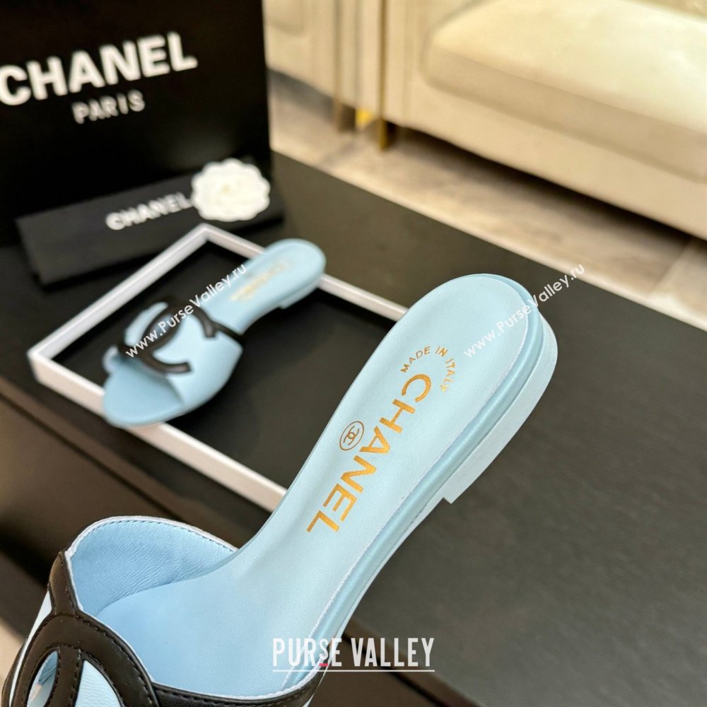 Chanel Lambskin Flat Mules Sandals G47252 Blue 2026 (MD-26032513)