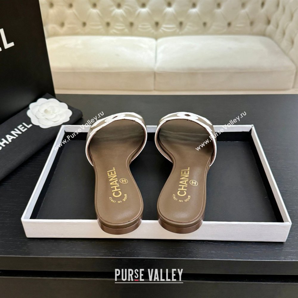 Chanel Lambskin Flat Mules Sandals G47252 Khaki 2026 (MD-26032515)