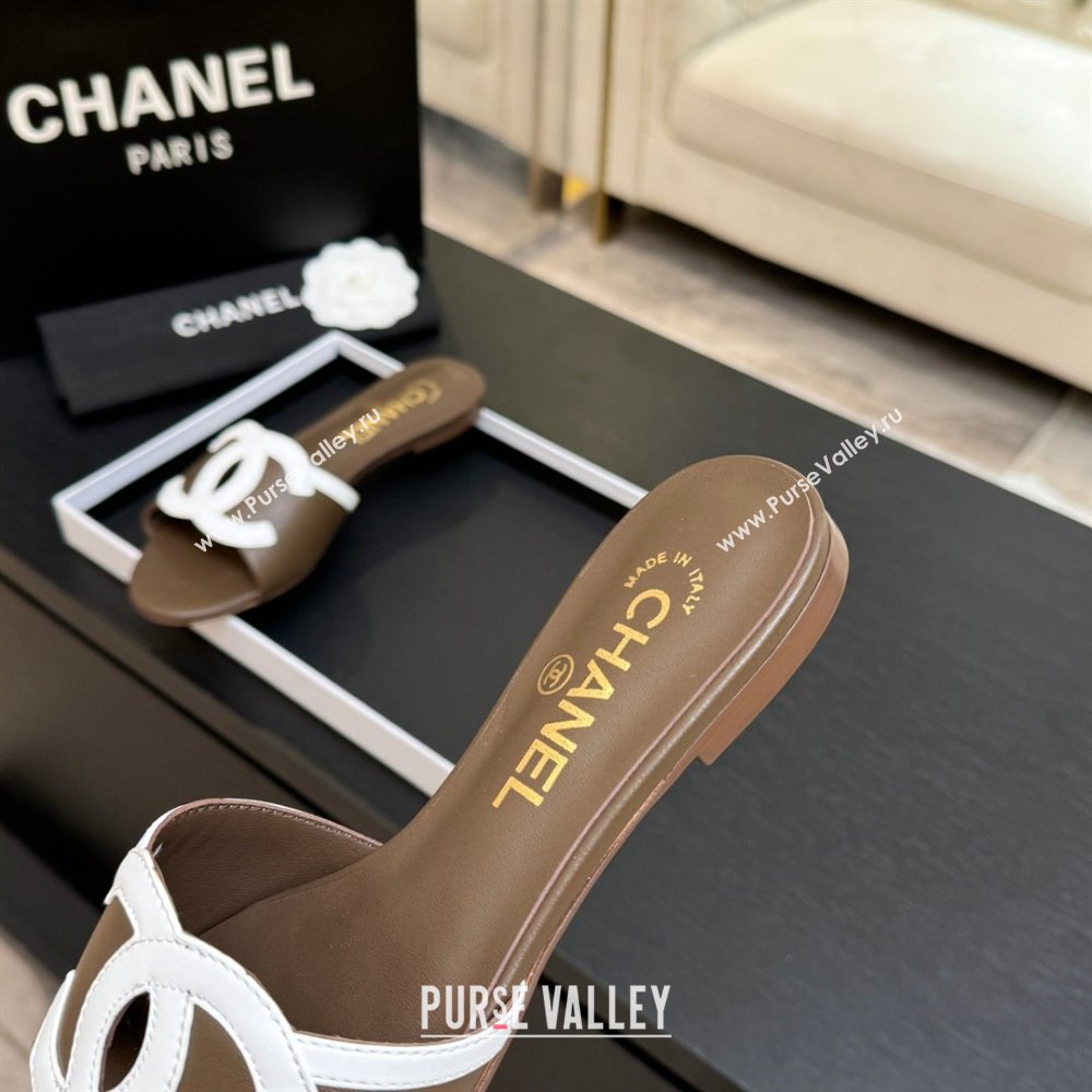 Chanel Lambskin Flat Mules Sandals G47252 Khaki 2026 (MD-26032515)
