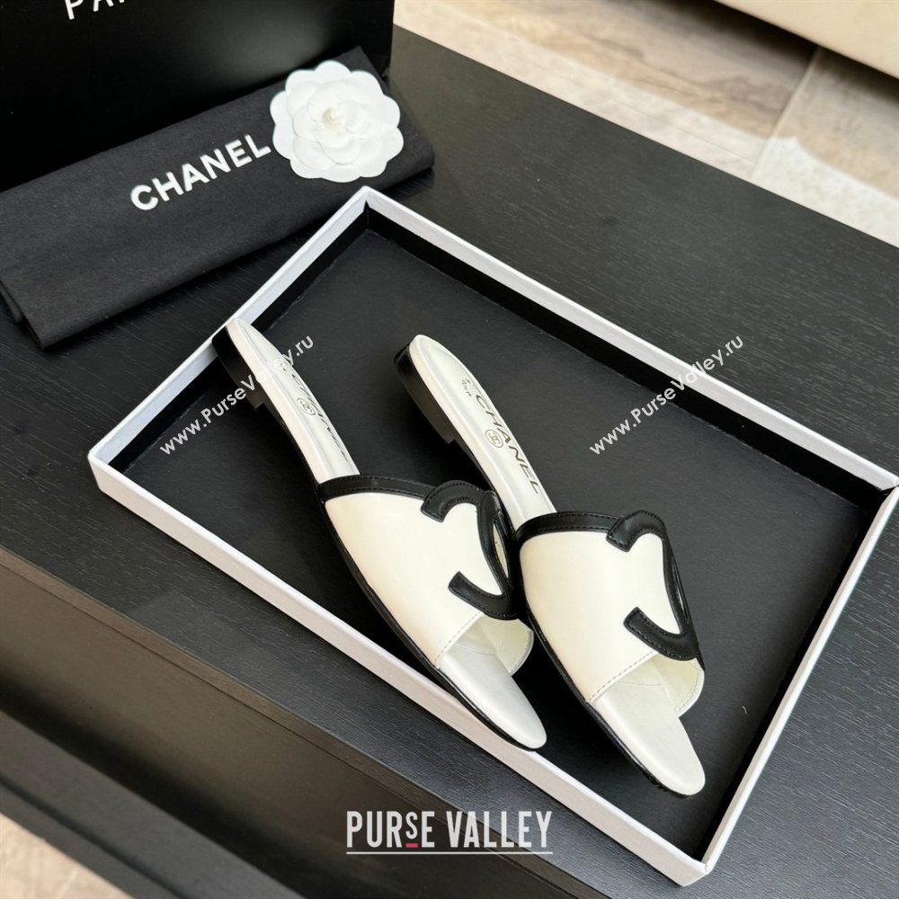 Chanel Lambskin Flat Mules Sandals G47252 White 2026 (MD-26032510)