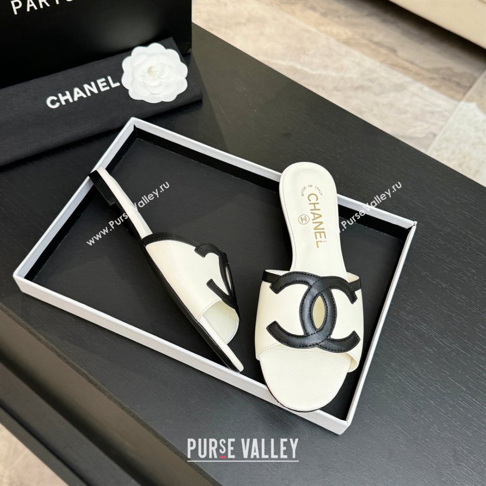 Chanel Lambskin Flat Mules Sandals G47252 White 2026 (MD-26032510)