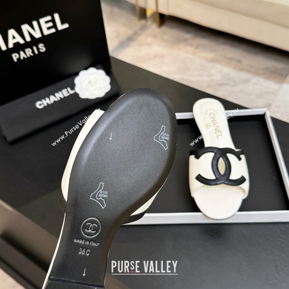 Chanel Lambskin Flat Mules Sandals G47252 White 2026 (MD-26032510)