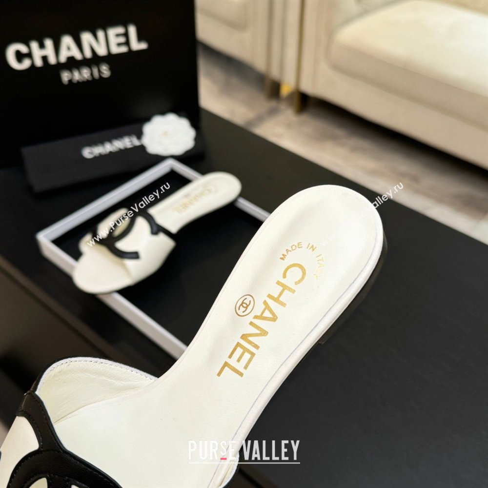 Chanel Lambskin Flat Mules Sandals G47252 White 2026 (MD-26032510)