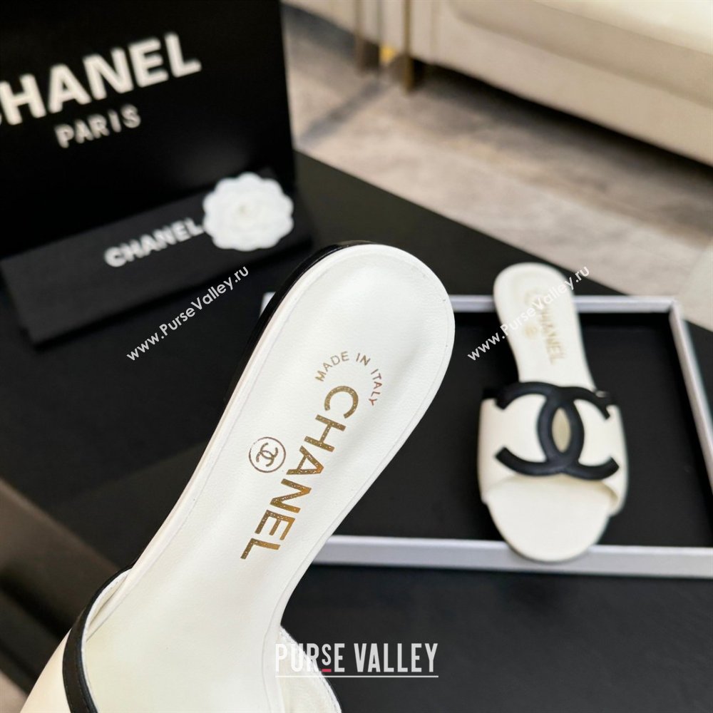 Chanel Lambskin Flat Mules Sandals G47252 White 2026 (MD-26032510)