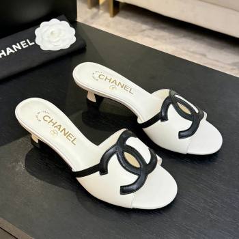 Chanel Lambskin Mules Sandals with 45mm Heel G47252 White 2026 (MD-26032509)