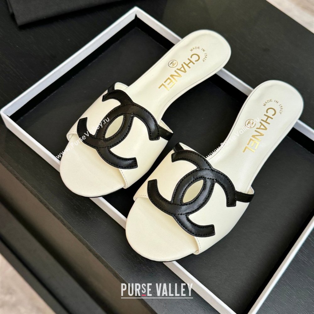 Chanel Lambskin Mules Sandals with 45mm Heel G47252 White 2026 (MD-26032509)