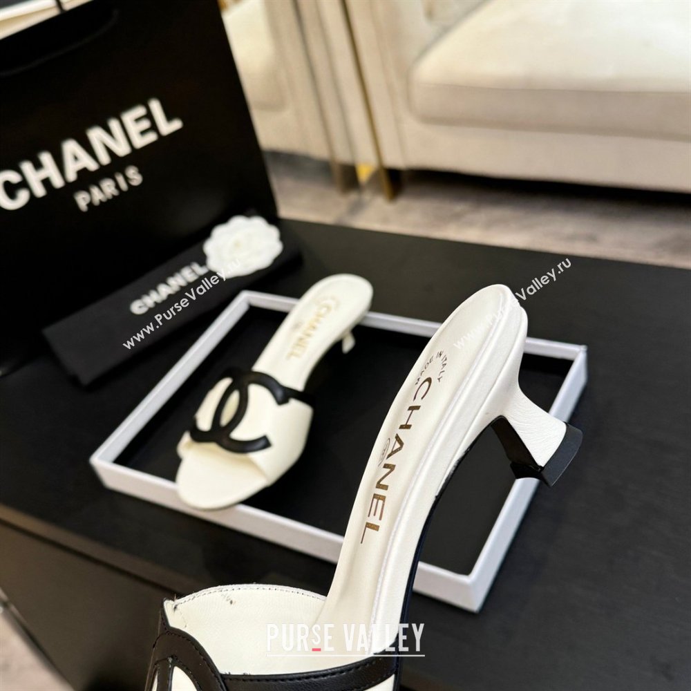 Chanel Lambskin Mules Sandals with 45mm Heel G47252 White 2026 (MD-26032509)
