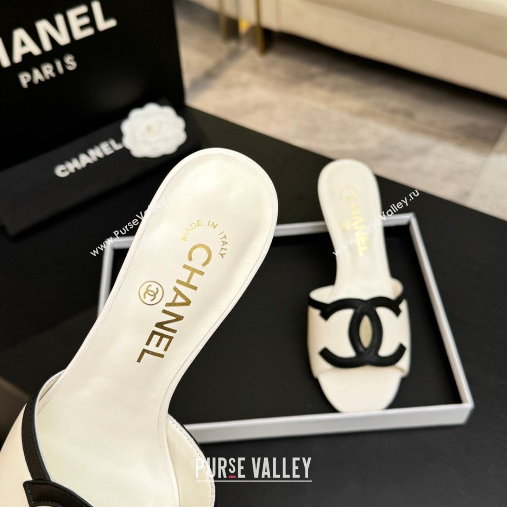 Chanel Lambskin Mules Sandals with 45mm Heel G47252 White 2026 (MD-26032509)
