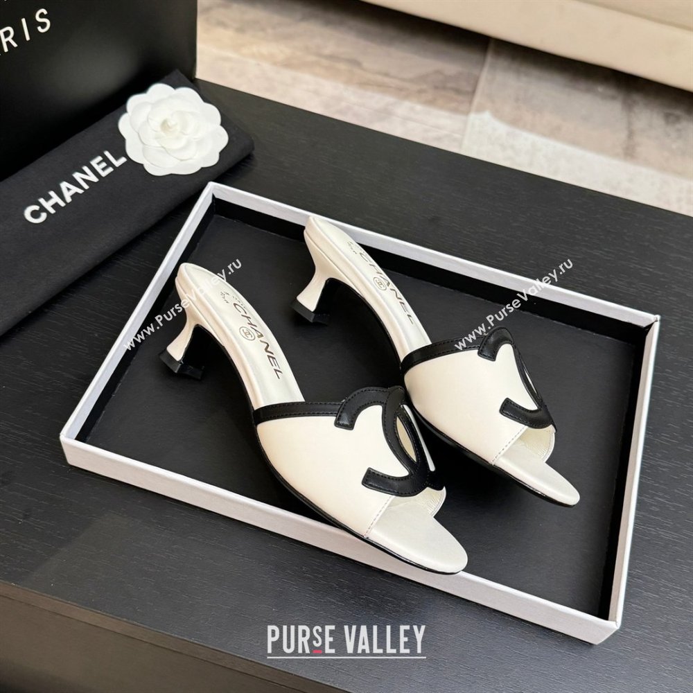 Chanel Lambskin Mules Sandals with 45mm Heel G47252 White 2026 (MD-26032509)