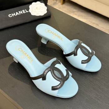 Chanel Lambskin Mules Sandals with 45mm Heel G47252 Blue 2026 (MD-26032506)