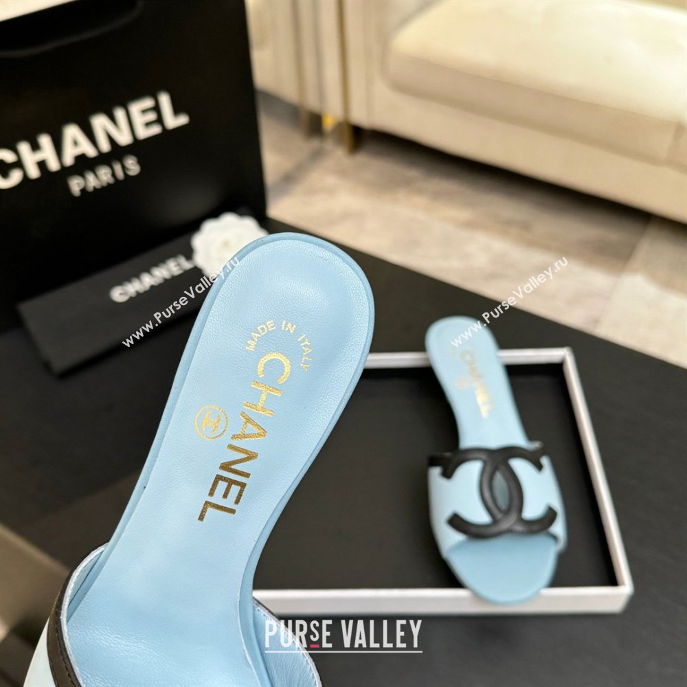 Chanel Lambskin Mules Sandals with 45mm Heel G47252 Blue 2026 (MD-26032506)