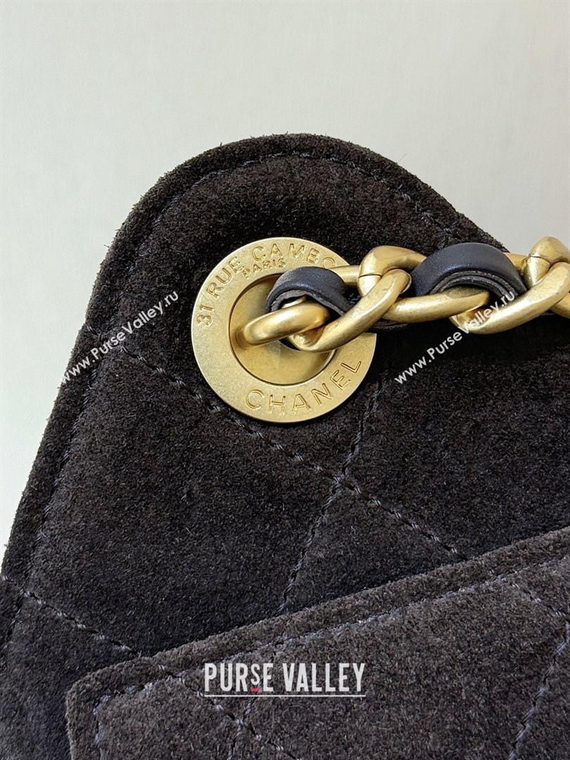 Chanel 25 Mini Handbag in Suede Calfskin AS5631 Dark Brown 2026 Top Quality (SHUNY-26032301)