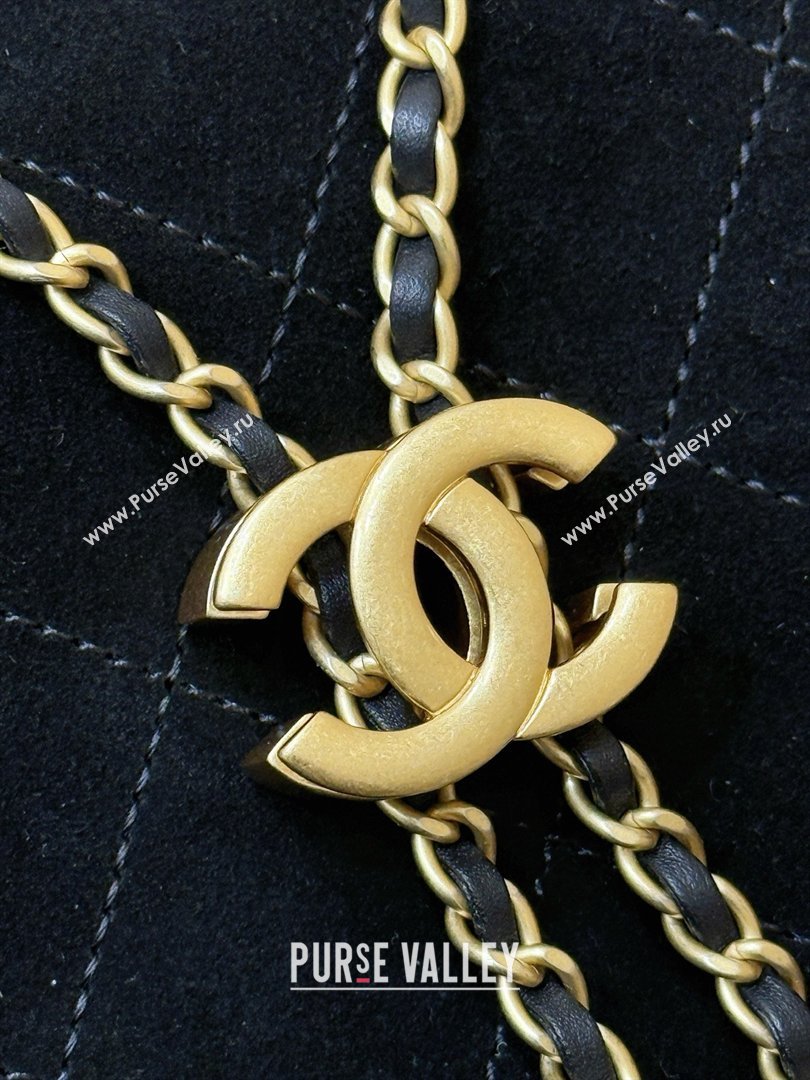 Chanel 25 Mini Handbag in Suede Calfskin AS5631 Black 2026 Top Quality (SHUNY-26032302)
