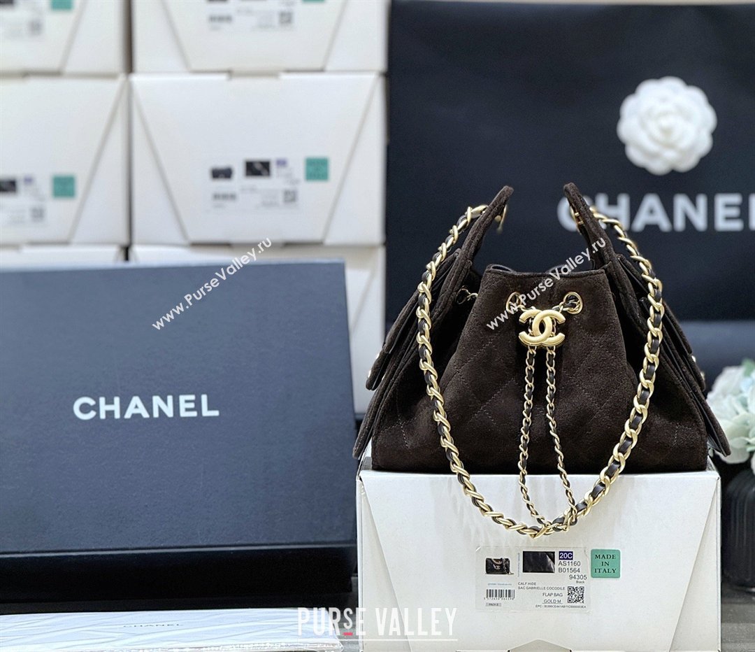 Chanel 25 Mini Handbag in Suede Calfskin AS5631 Dark Brown 2026 Top Quality (SHUNY-26032301)
