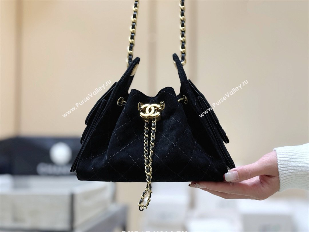 Chanel 25 Mini Handbag in Suede Calfskin AS5631 Black 2026 Top Quality (SHUNY-26032302)