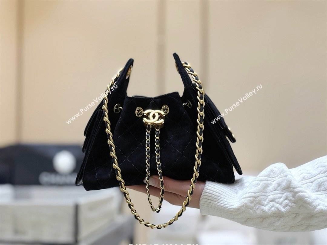 Chanel 25 Mini Handbag in Suede Calfskin AS5631 Black 2026 Top Quality (SHUNY-26032302)