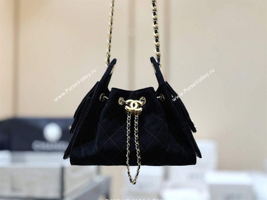 Chanel 25 Mini Handbag in Suede Calfskin AS5631 Black 2026 Top Quality (SHUNY-26032302)