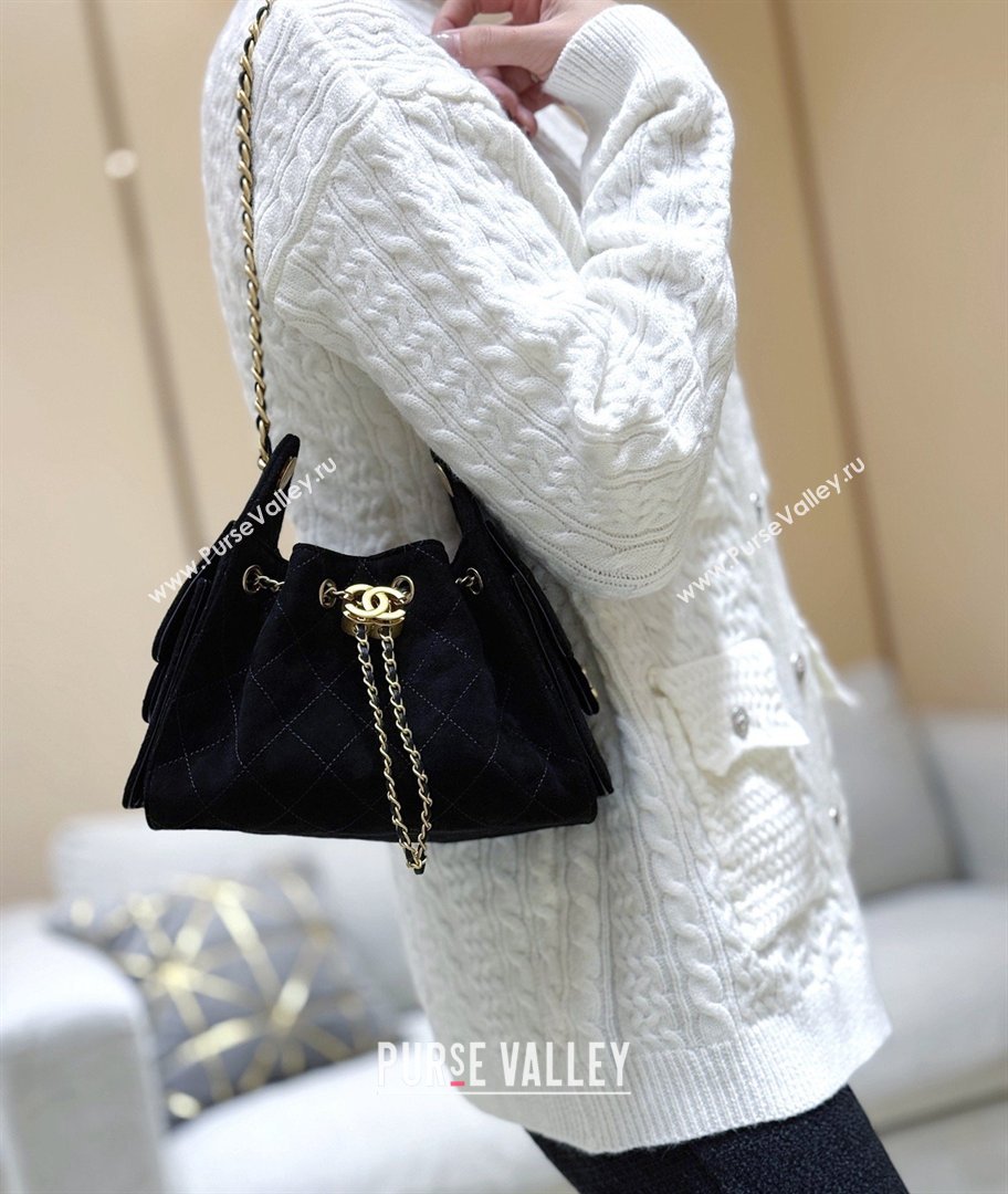 Chanel 25 Mini Handbag in Suede Calfskin AS5631 Black 2026 Top Quality (SHUNY-26032302)