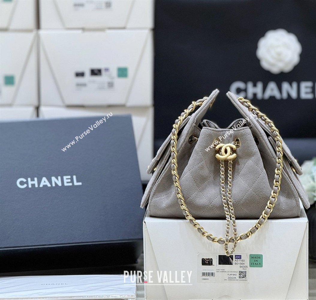 Chanel 25 Mini Handbag in Suede Calfskin AS5631 Grey 2026 Top Quality (SHUNY-26032303)