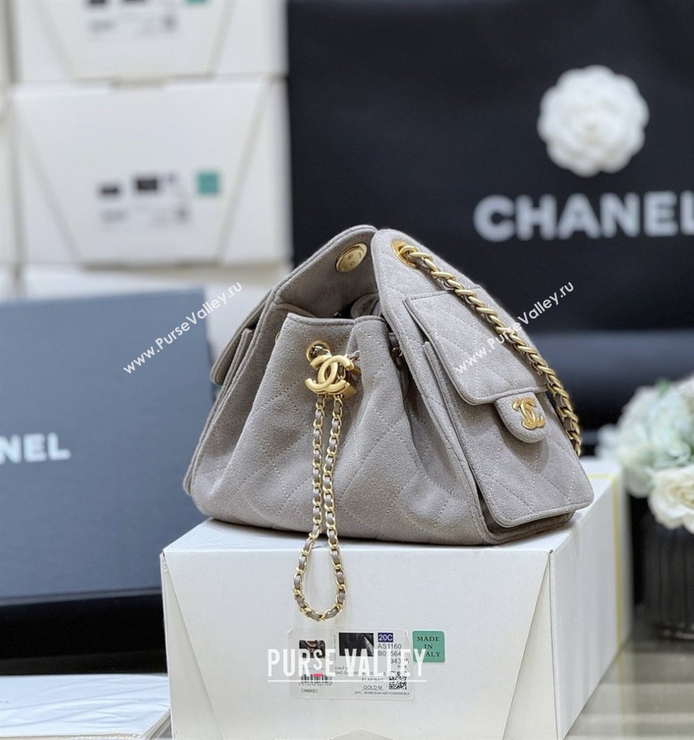 Chanel 25 Mini Handbag in Suede Calfskin AS5631 Grey 2026 Top Quality (SHUNY-26032303)