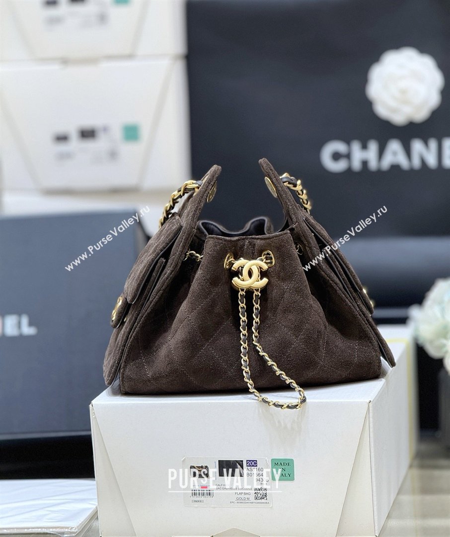 Chanel 25 Mini Handbag in Suede Calfskin AS5631 Dark Brown 2026 Top Quality (SHUNY-26032301)