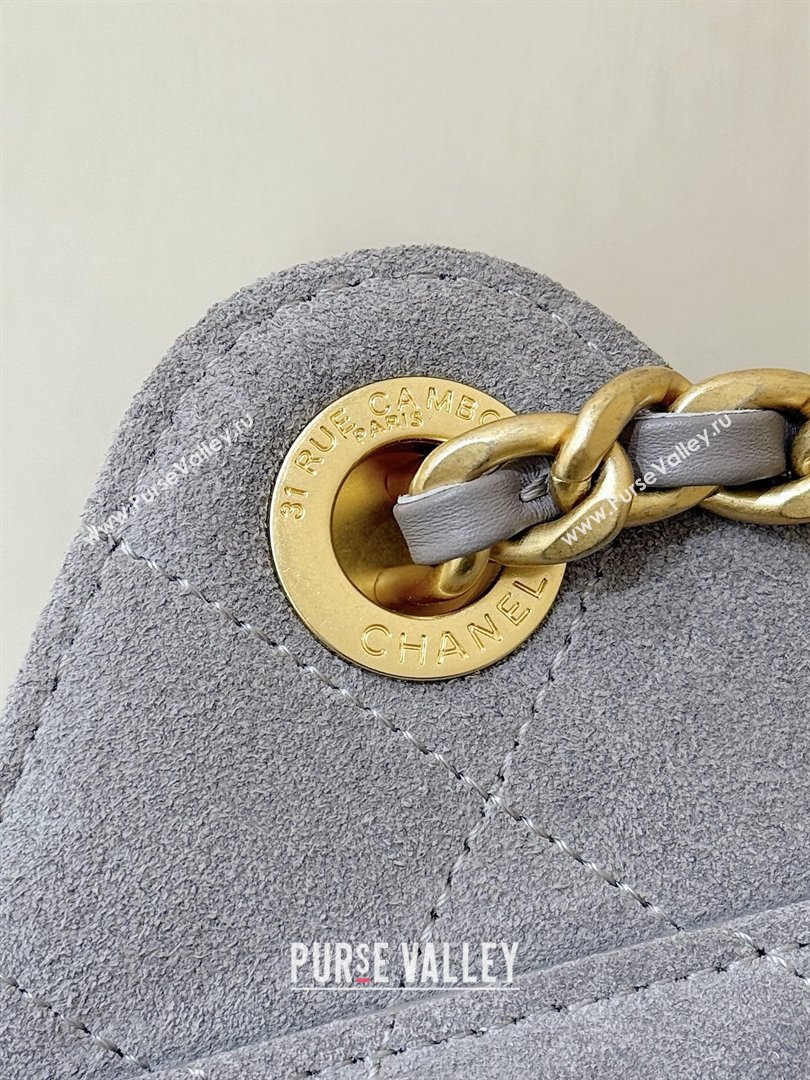 Chanel 25 Mini Handbag in Suede Calfskin AS5631 Grey 2026 Top Quality (SHUNY-26032303)