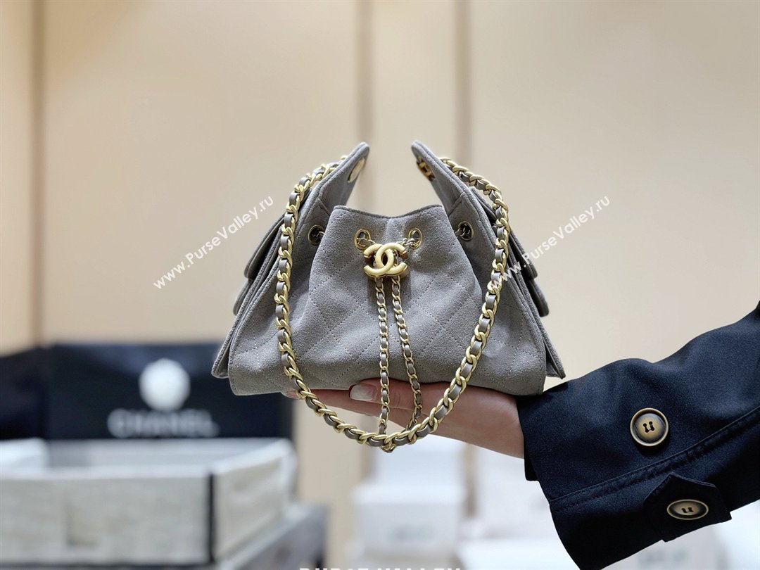 Chanel 25 Mini Handbag in Suede Calfskin AS5631 Grey 2026 Top Quality (SHUNY-26032303)