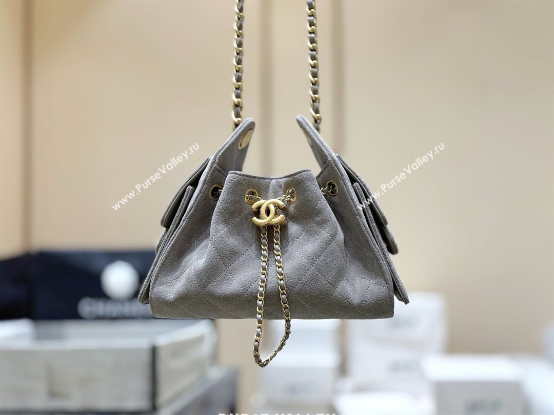 Chanel 25 Mini Handbag in Suede Calfskin AS5631 Grey 2026 Top Quality (SHUNY-26032303)