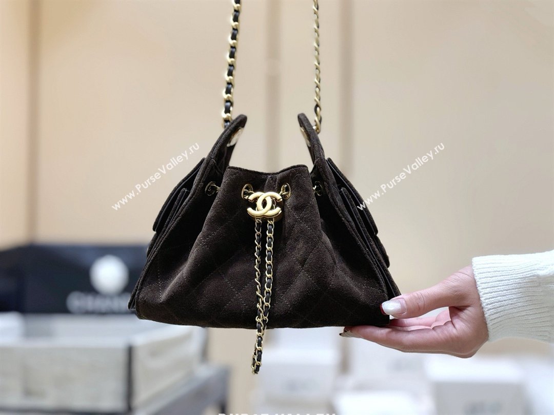 Chanel 25 Mini Handbag in Suede Calfskin AS5631 Dark Brown 2026 Top Quality (SHUNY-26032301)