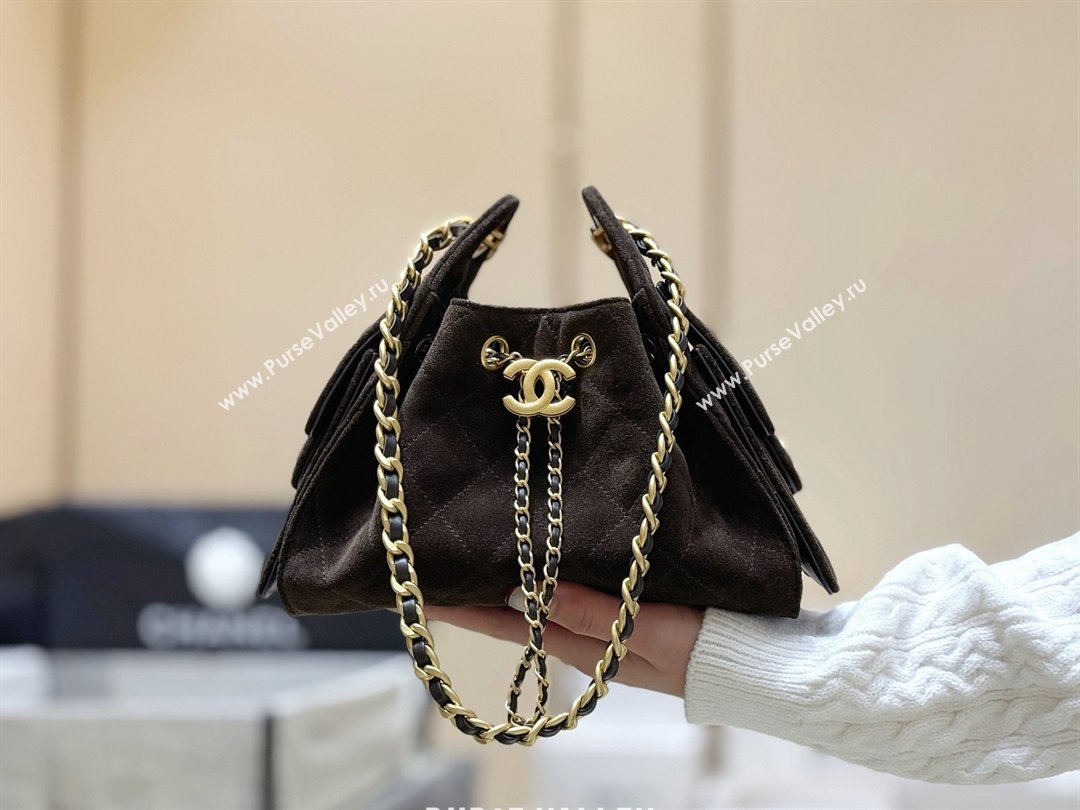 Chanel 25 Mini Handbag in Suede Calfskin AS5631 Dark Brown 2026 Top Quality (SHUNY-26032301)