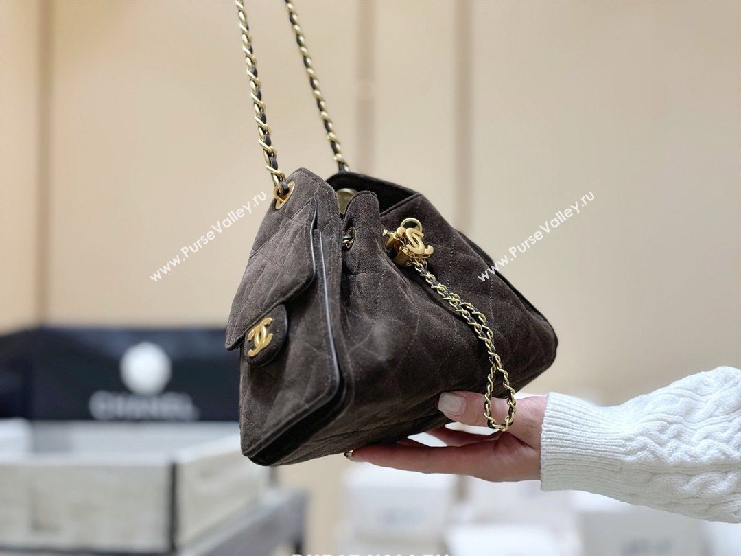 Chanel 25 Mini Handbag in Suede Calfskin AS5631 Dark Brown 2026 Top Quality (SHUNY-26032301)