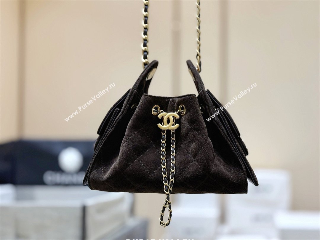 Chanel 25 Mini Handbag in Suede Calfskin AS5631 Dark Brown 2026 Top Quality (SHUNY-26032301)