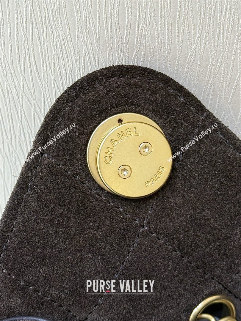 Chanel 25 Mini Handbag in Suede Calfskin AS5631 Dark Brown 2026 Top Quality (SHUNY-26032301)