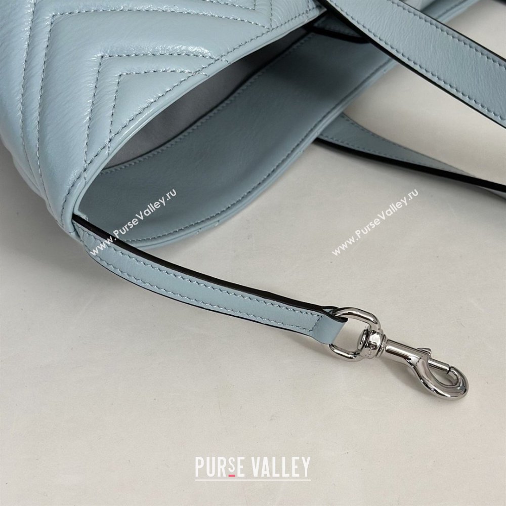 Gucci GG Marmont Medium Tote Bag in Matelasse Chevron Nappa Leather 855279 Blue 2026 (DLH-26032406)