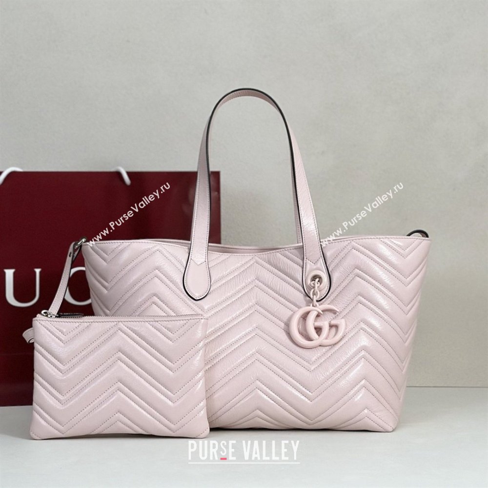 Gucci GG Marmont Medium Tote Bag in Matelasse Chevron Nappa Leather 855279 Pink 2026 (DLH-26032407)