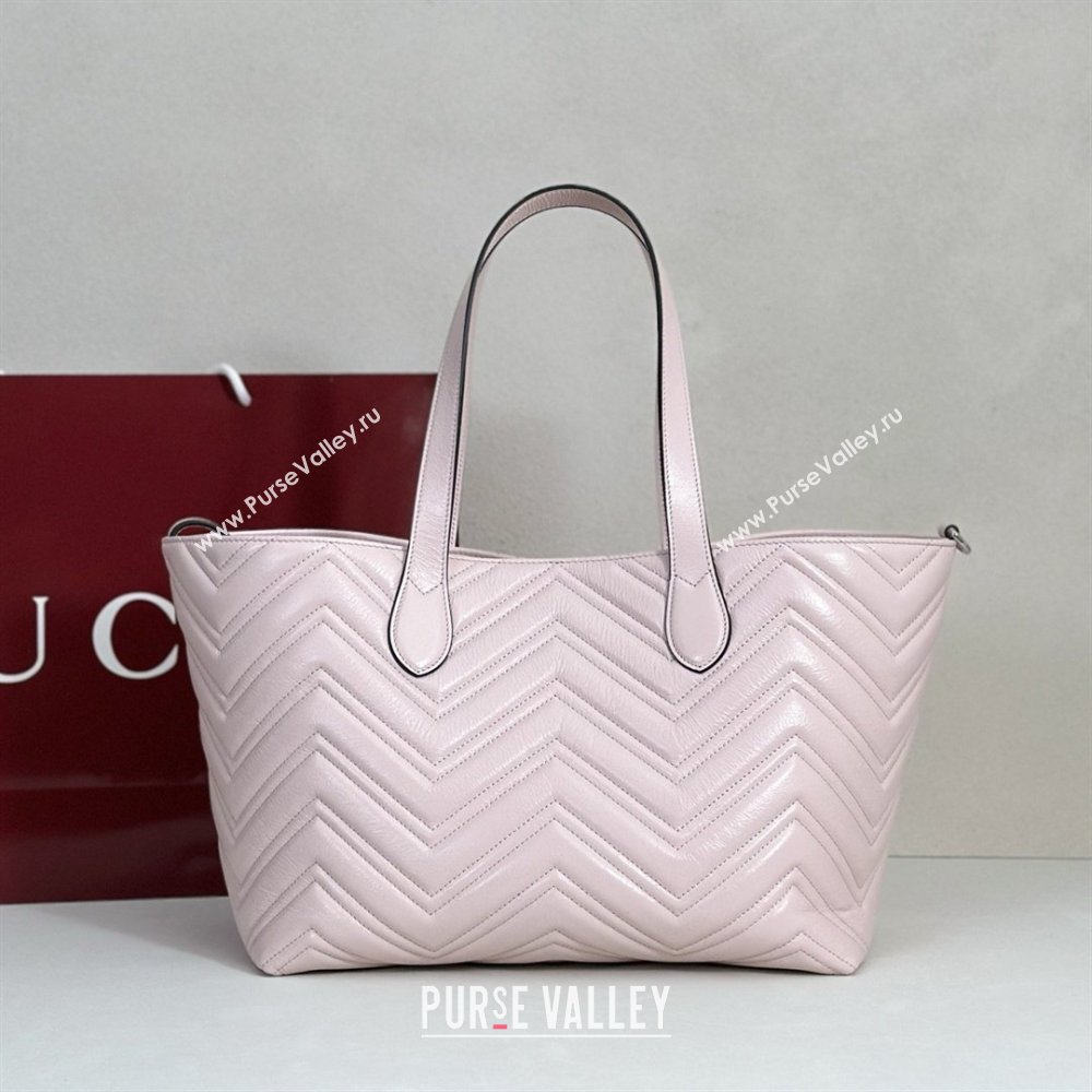 Gucci GG Marmont Medium Tote Bag in Matelasse Chevron Nappa Leather 855279 Pink 2026 (DLH-26032407)