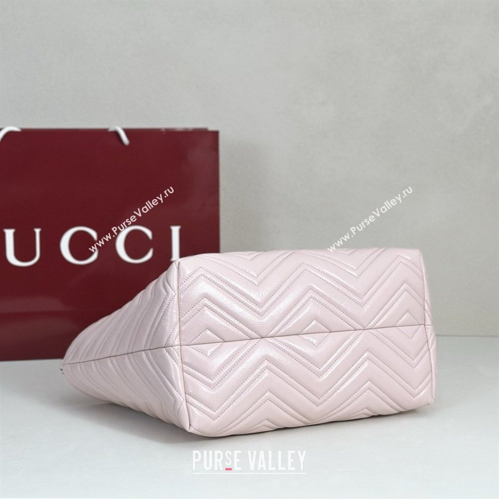 Gucci GG Marmont Medium Tote Bag in Matelasse Chevron Nappa Leather 855279 Pink 2026 (DLH-26032407)